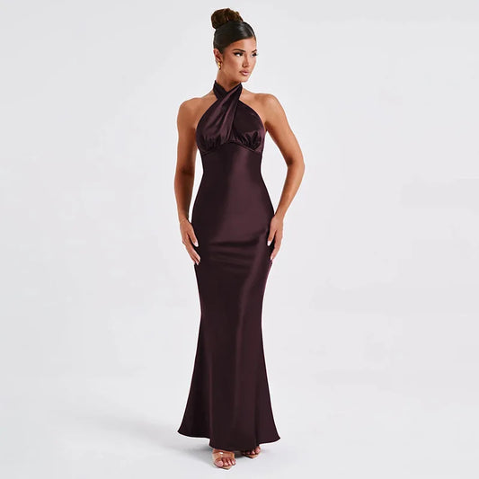 Turn Heads This Season: The Sexy Backless Halter Maxi Dres