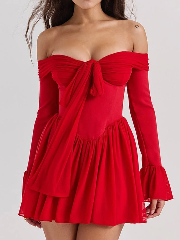 Backless Mini Dress in Red